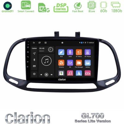 Clarion GL700 Lite Series 8Core Android11 6+128GB Fiat Doblo 2015-2022 Navigation Multimedia Tablet 9" Με Carplay & Android Auto