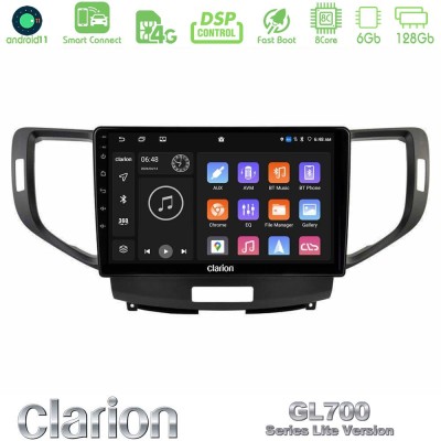 Clarion GL700 Lite Series 8Core Android11 6+128GB Honda Accord 2008-2015 Navigation Multimedia Tablet 9" Με Carplay & Android Au