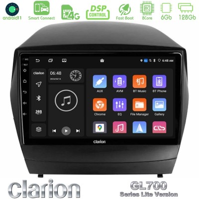 Clarion GL700 Lite Series 8Core Android11 6+128GB Hyundai IX35 Auto A/C Navigation Multimedia Tablet 9" Με Carplay & Android Aut