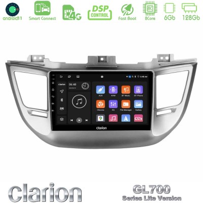Clarion GL700 Lite Series 8Core Android11 6+128GB Hyundai Tucson 2015-2018 Navigation Multimedia Tablet 9" Με Carplay & Android 