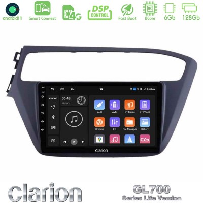 Clarion GL700 Lite Series 8Core Android11 6+128GB Hyundai i20 2018-2020 Navigation Multimedia Tablet 9" Με Carplay & Android Aut