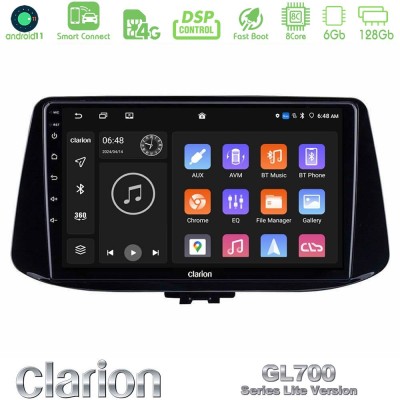 Clarion GL700 Lite Series 8Core Android11 6+128GB Hyundai i30 Navigation Multimedia Tablet 9" Με Carplay & Android Auto