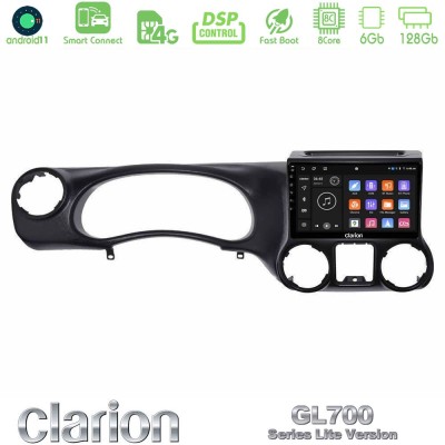Clarion GL700 Lite Series 8Core Android11 6+128GB Jeep Wrangler 2011-2014 Navigation Multimedia Tablet 10" Με Carplay & Android 