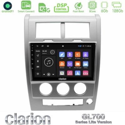 Clarion GL700 Lite Series 8Core Android11 6+128GB Jeep Cherokee (KK) 2008-2012 Navigation Multimedia Tablet 10" Με Carplay & And