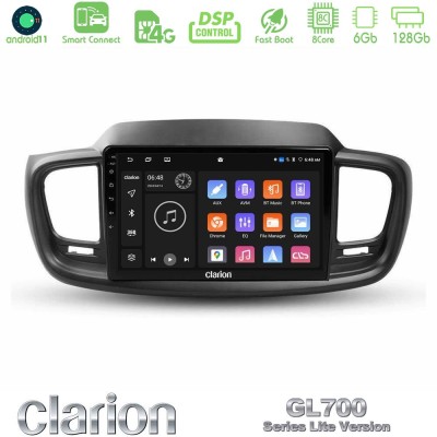 Clarion GL700 Lite Series 8Core Android11 6+128GB Kia Sorento 2018-2021 Navigation Multimedia Tablet 9" Με Carplay & Android Aut