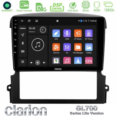 Clarion GL700 Lite Series 8Core Android11 6+128GB Kia Sorento Navigation Multimedia Tablet 9" Με Carplay & Android Auto