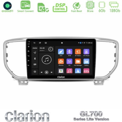Clarion GL700 Lite Series 8Core Android11 6+128GB Kia Sportage 2018-2021 Navigation Multimedia Tablet 9" Με Carplay & Android Au