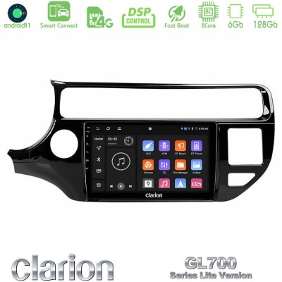Clarion GL700 Lite Series 8Core Android11 6+128GB Kia Rio 2015-2017 Navigation Multimedia Tablet 9" Με Carplay & Android Auto