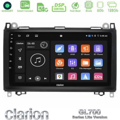 Clarion GL700 Lite Series 8Core Android11 6+128GB Mercedes A/B/Vito/Sprinter Class Navigation Multimedia Tablet 9" Με Carplay & 