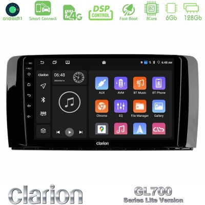 Clarion GL700 Lite Series 8Core Android11 6+128GB Mercedes R Class Navigation Multimedia Tablet 9" Με Carplay & Android Auto