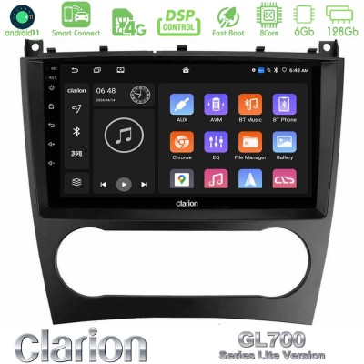 Clarion GL700 Lite Series 8Core Android11 6+128GB Mercedes W203 Facelift Navigation Multimedia Tablet 9" Με Carplay & Android Au