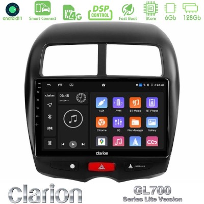 Clarion GL700 Lite Series 8Core Android11 6+128GB Mitsubishi ASX Navigation Multimedia Tablet 10" Με Carplay & Android Auto