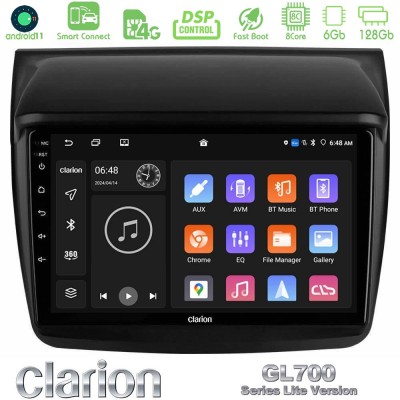 Clarion GL700 Lite Series 8Core Android11 6+128GB Mitsubishi L200 Navigation Multimedia Tablet 9" Με Carplay & Android Auto