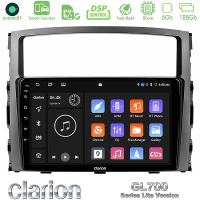 Clarion GL700 Lite Series 8Core Android11 6+128GB Mitsubishi Pajero 2008-2009 Navigation Multimedia Tablet 9" Με Carplay & Andro
