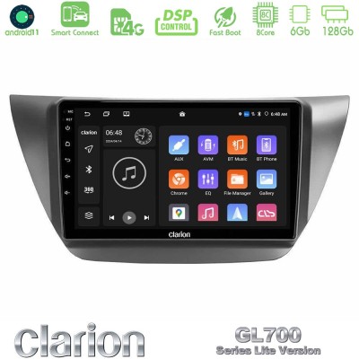 Clarion GL700 Lite Series 8Core Android11 6+128GB Mitsubishi Lancer 2004 – 2008 Navigation Multimedia Tablet 9" Με Carplay & And