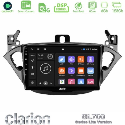 Clarion GL700 Lite Series 8Core Android11 6+128GB Opel Corsa E/Adam Navigation Multimedia Tablet 9" Με Carplay & Android Auto