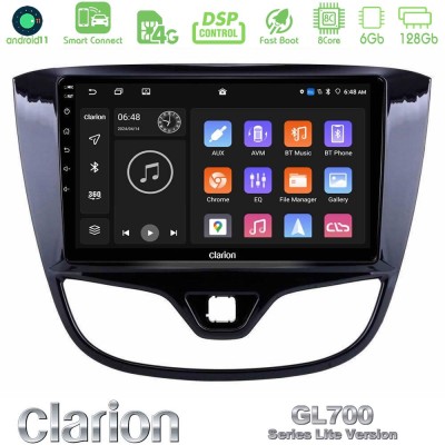 Clarion GL700 Lite Series 8Core Android11 6+128GB Opel Karl 2017-2019 Navigation Multimedia Tablet 9" Με Carplay & Android Auto