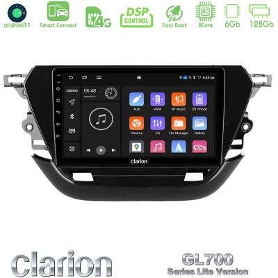 Clarion GL700 Lite Series 8Core Android11 6+128GB Opel Corsa F 2019-2023 Navigation Multimedia Tablet 9" Με Carplay & Android Au