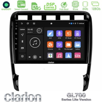 Clarion GL700 Lite Series 8Core Android11 6+128GB Porsche Cayenne 2003-2010 Navigation Multimedia Tablet 9" Με Carplay & Android