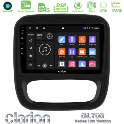 Clarion GL700 Lite Series 8Core Android11 6+128GB Renault/Nissan/Opel/Fiat Navigation Multimedia Tablet 9" Με Carplay & Android 