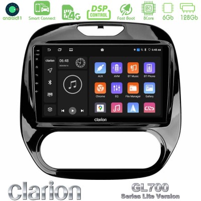 Clarion GL700 Lite Series 8Core Android11 6+128GB Renault Captur 2013-2019 (Manual AC) Navigation Multimedia Tablet 9" Με Carpla