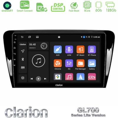 Clarion GL700 Lite Series 8Core Android11 6+128GB Skoda Octavia 7 Navigation Multimedia Tablet 10" Με Carplay & Android Auto