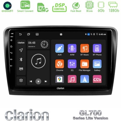 Clarion GL700 Lite Series 8Core Android11 6+128GB Skoda Superb 2008-2015 Navigation Multimedia Tablet 10" Με Carplay & Android A