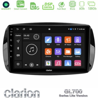 Clarion GL700 Lite Series 8Core Android11 6+128GB Smart 453 Navigation Multimedia Tablet 9" Με Carplay & Android Auto