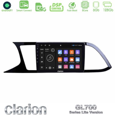 Clarion GL700 Lite Series 8Core Android11 6+128GB Seat Leon 2013 – 2019 Navigation Multimedia Tablet 9" Με Carplay & Android Aut