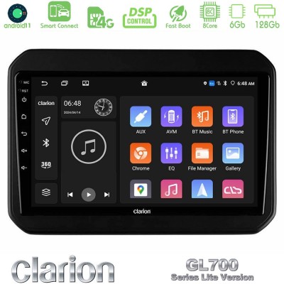 Clarion GL700 Lite Series 8Core Android11 6+128GB Suzuki Ignis Navigation Multimedia Tablet 9" Με Carplay & Android Auto