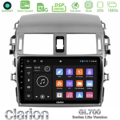 Clarion GL700 Lite Series 8Core Android11 6+128GB Toyota Corolla 2008-2010 Navigation Multimedia Tablet 9" Με Carplay & Android 