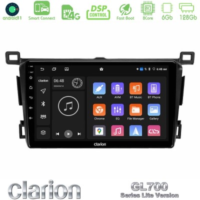 Clarion GL700 Lite Series 8Core Android11 6+128GB Toyota RAV4 2013-2018 Navigation Multimedia Tablet 9" Με Carplay & Android Aut
