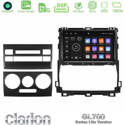 Clarion GL700 Lite Series 8Core Android11 6+128GB Toyota Land Cruiser J120 2002-2009 Navigation Multimedia Tablet 9" Με Carplay 