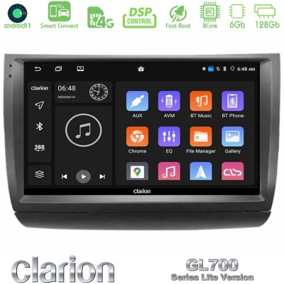 Clarion GL700 Lite Series 8Core Android11 6+128GB Toyota Prius 2004-2009 Navigation Multimedia Tablet 9" Με Carplay & Android Au