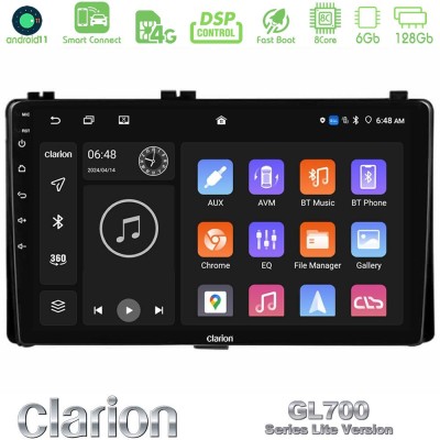 Clarion GL700 Lite Series 8Core Android11 6+128GB Toyota Corolla/Auris 2017-2019 Navigation Multimedia Tablet 9" Με Carplay & An