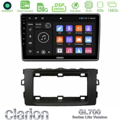 Clarion GL700 Lite Series 8Core Android11 6+128GB Toyota Auris 2013-2016 Navigation Multimedia Tablet 10" Με Carplay & Android A