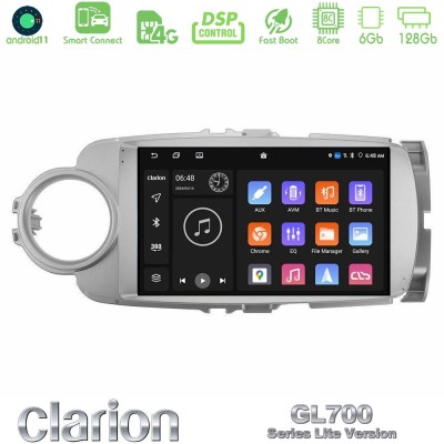 Clarion GL700 Lite Series 8Core Android11 6+128GB Toyota Yaris Navigation Multimedia Tablet 9" Με Carplay & Android Auto