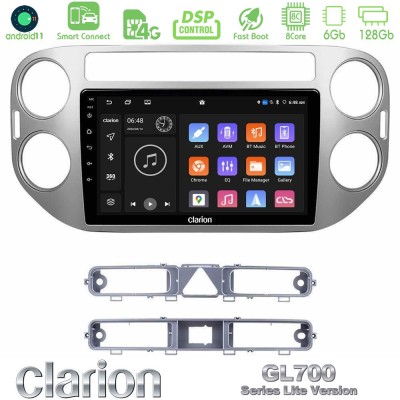 Clarion GL700 Lite Series 8Core Android11 6+128GB VW Tiguan Navigation Multimedia Tablet 9" Με Carplay & Android Auto