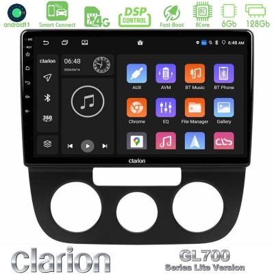 Clarion GL700 Lite Series 8Core Android11 6+128GB VW Jetta Navigation Multimedia Tablet 10" Με Carplay & Android Auto
