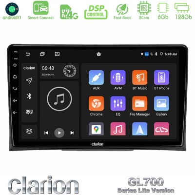 Clarion GL700 Lite Series 8Core Android11 6+128GB VW Transporter 2003-2015 Navigation Multimedia Tablet 9" Με Carplay & Android 