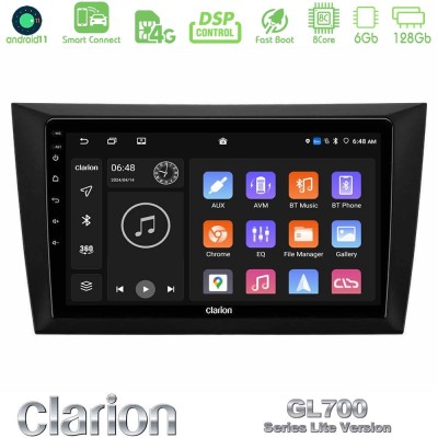 Clarion GL700 Lite Series 8Core Android11 6+128GB Vw Golf 6 Navigation Multimedia Tablet 9" Με Carplay & Android Auto