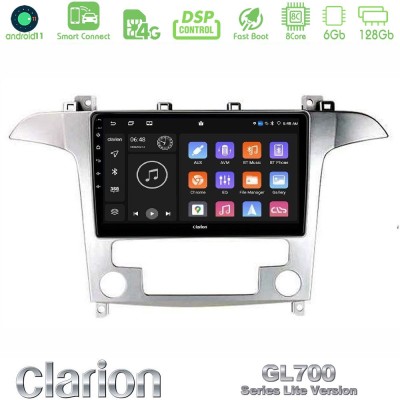 Clarion GL700 Lite Series Ford S-Max 2006-2012 8Core Android11 6+128GB Navigation Multimedia Tablet 9" Με Carplay & Android Auto