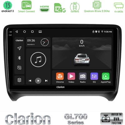 Clarion GL700 Series 8Core Android13 4+64GB Audi TT B7 Navigation Multimedia Tablet 9" Με Carplay & Android Auto
