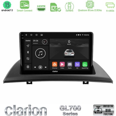 Clarion GL700 Series 8Core Android13 4+64GB BMW E83 Navigation Multimedia Tablet 9" Με Carplay & Android Auto