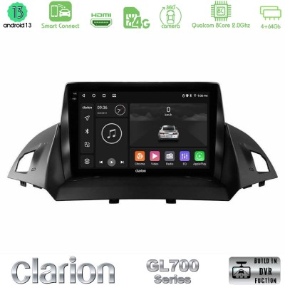 Clarion GL700 Series 8Core Android13 4+64GB Ford C-Max/Kuga Navigation Multimedia Tablet 9" Με Carplay & Android Auto