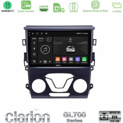 Clarion GL700 Series 8Core Android13 4+64GB Ford Mondeo 2014-2017 Navigation Multimedia Tablet 9" Με Carplay & Android Auto