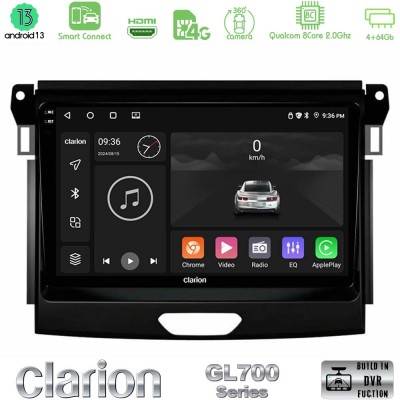 Clarion GL700 Series 8Core Android13 4+64GB Ford Ranger 2017-2022 Navigation Multimedia Tablet 9" Με Carplay & Android Auto