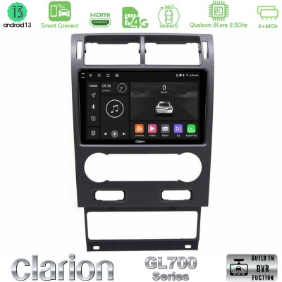 Clarion GL700 Series 8Core Android13 4+64GB Ford Mondeo 2004-2007 Navigation Multimedia Tablet 9" Με Carplay & Android Auto