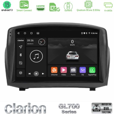 Clarion GL700 Series 8Core Android13 4+64GB Ford Fiesta 2008-2016 Navigation Multimedia Tablet 9" (Oem Style) Με Carplay & Andro