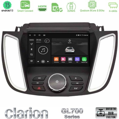 Clarion GL700 Series 8Core Android13 4+64GB Ford Kuga/C-Max 2013-2019 Navigation Multimedia Tablet 9" Με Carplay & Android Auto